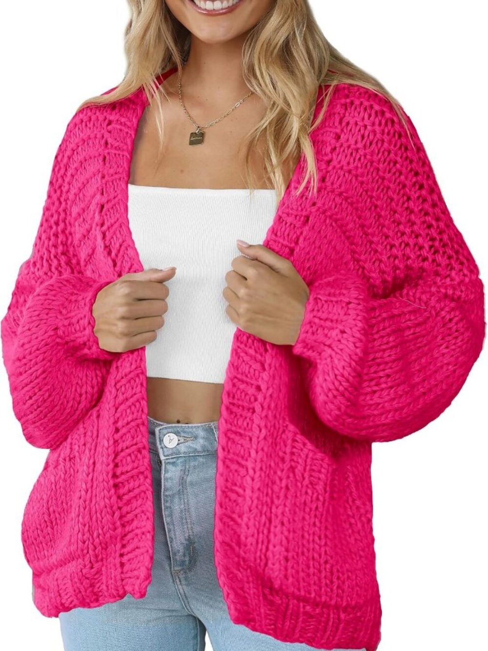 Cozy Lightweight Open Front Cardigan with Pockets | Long Sleeve Casual Sweater